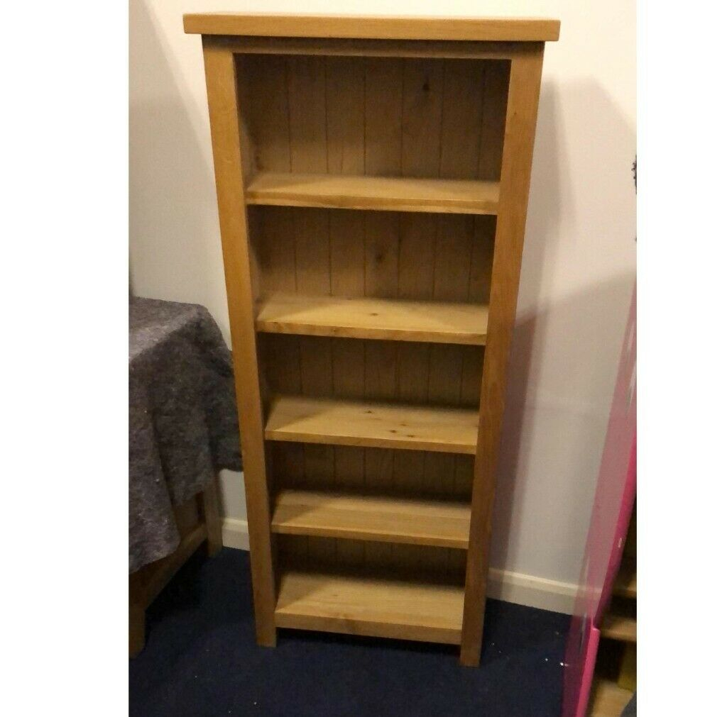 Solid Oak Wooden Bookcase Shelving Unit 140cm Tall X 60cm Wide In Witham Essex Gumtree inside size 1024 X 1011