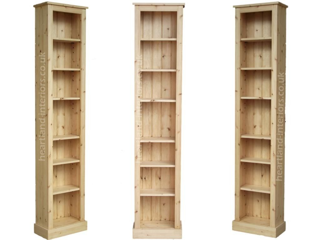 Solid Pine Or Oak 7ft Tall Narrow Slim Jim Bookcase Tall intended for proportions 1024 X 768