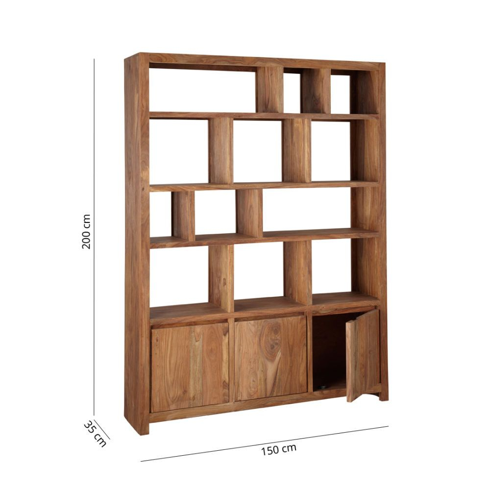 Solid Sheesham Wood 3 Door Shelf Unit In 2020 Shelves for proportions 1000 X 1000