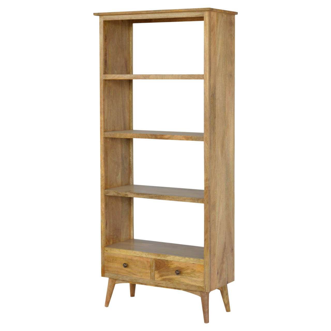 Solid Wood Bookcase With 2 Drawers 4 Shelves throughout size 1280 X 1280