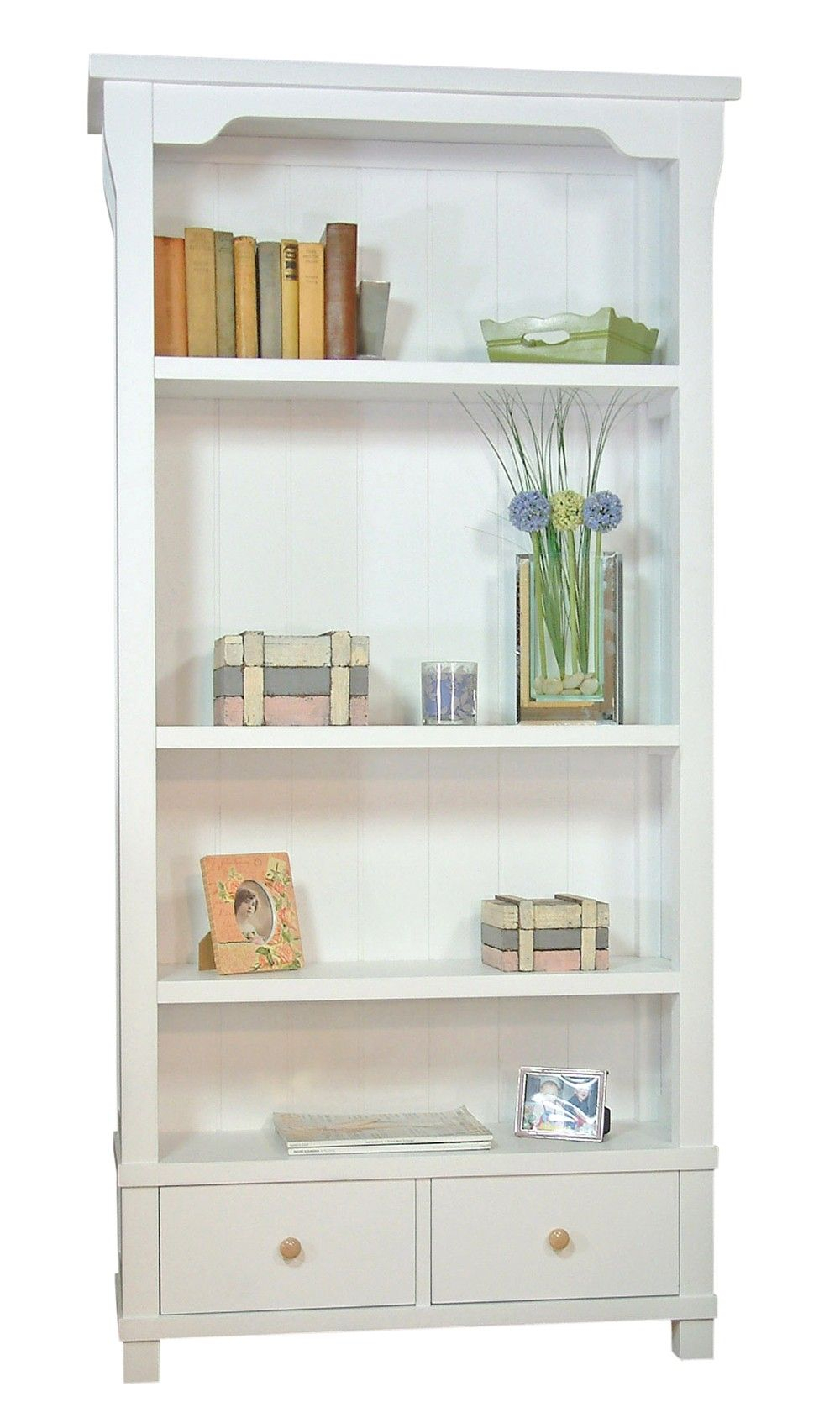 Solid Wood White Bookcase Gorgeous Country With Two for size 1000 X 1694