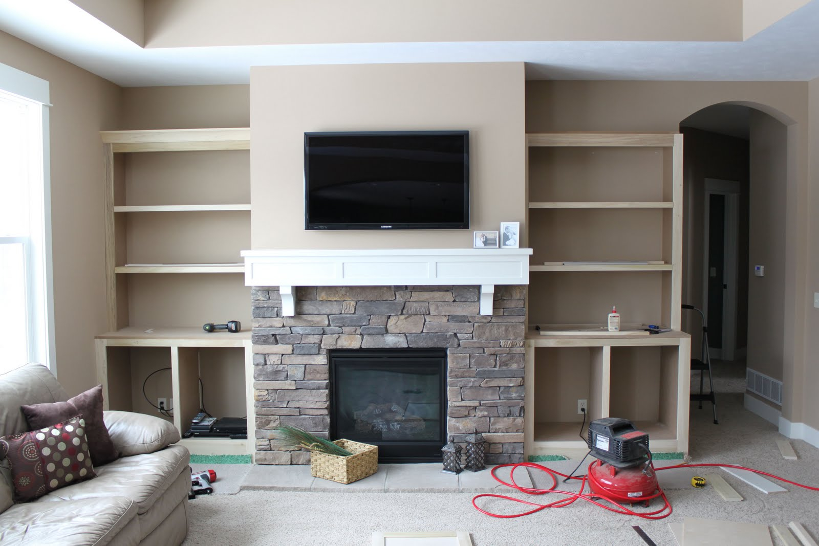 Stone Fireplace With Built In Bookcases Mycoffeepot regarding size 1600 X 1067