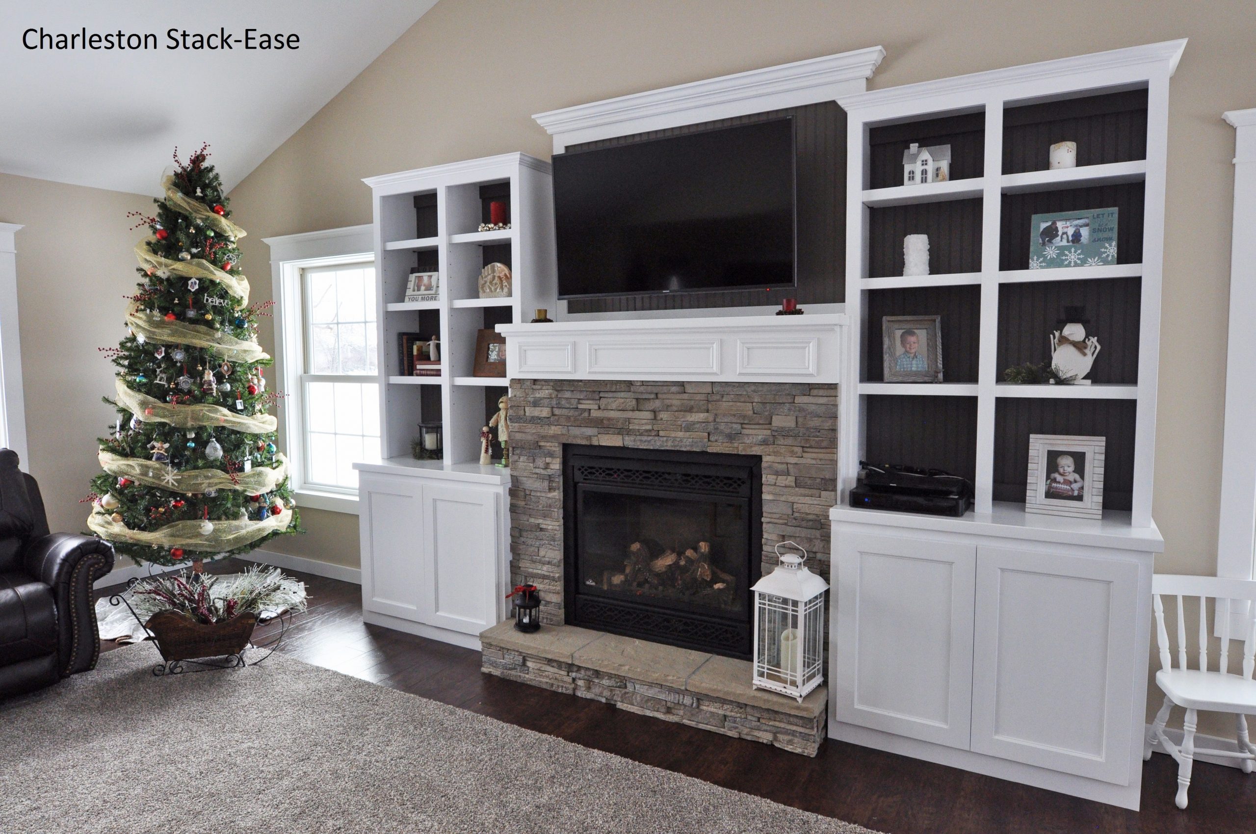 Stoned Fireplace With Built Ins Charleston Stack Ease Jn intended for measurements 4288 X 2848