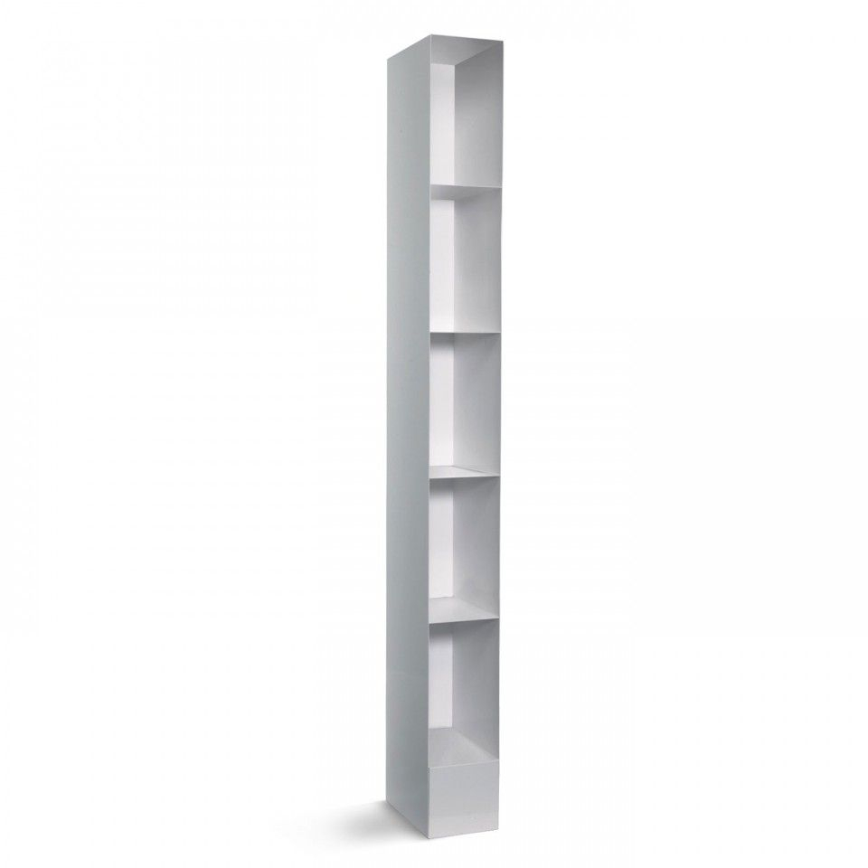 Totem Bookcase White Tall Narrow Bookcase Modern throughout dimensions 960 X 960