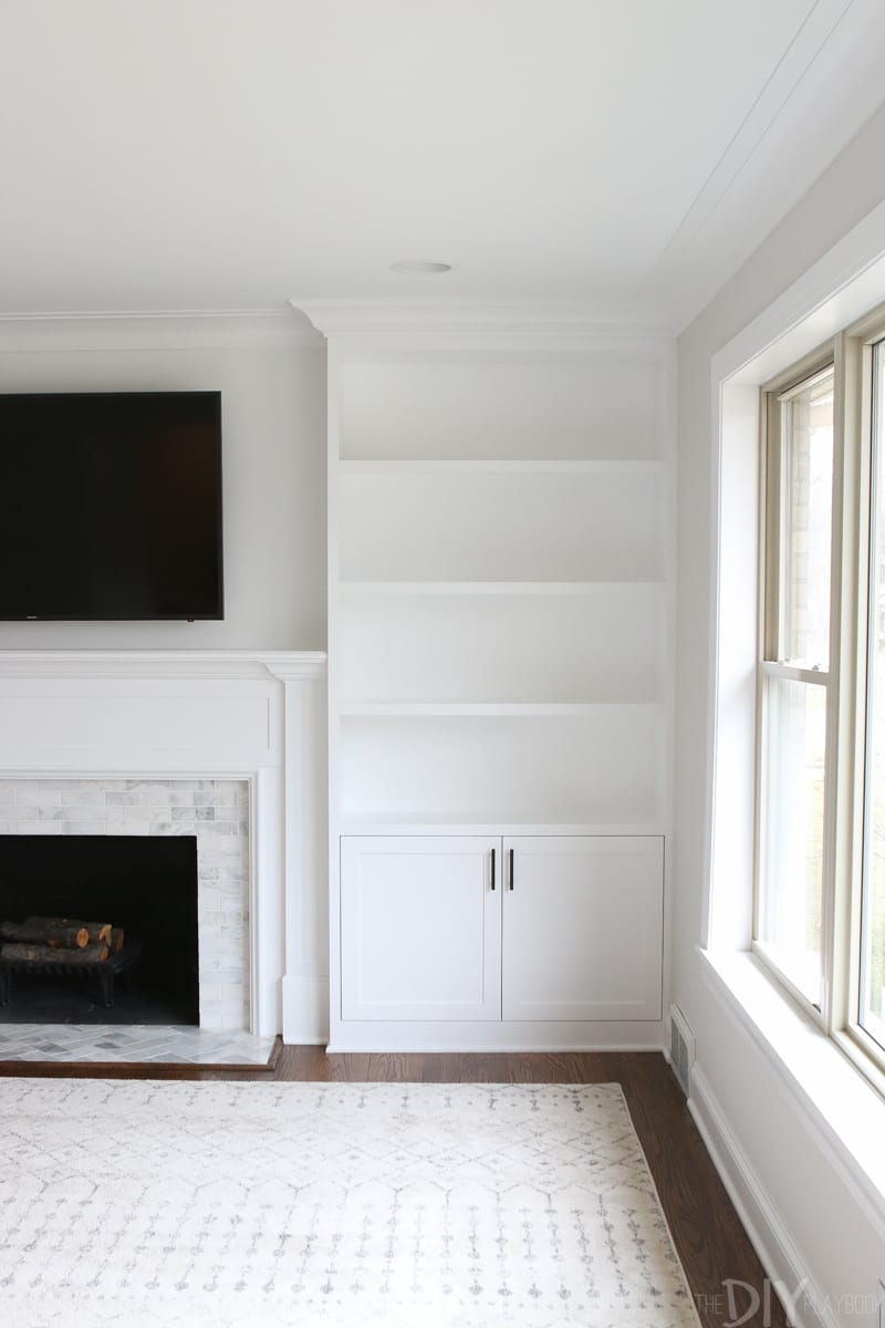 White Built Ins Around The Fireplace Before And After The in dimensions 800 X 1200