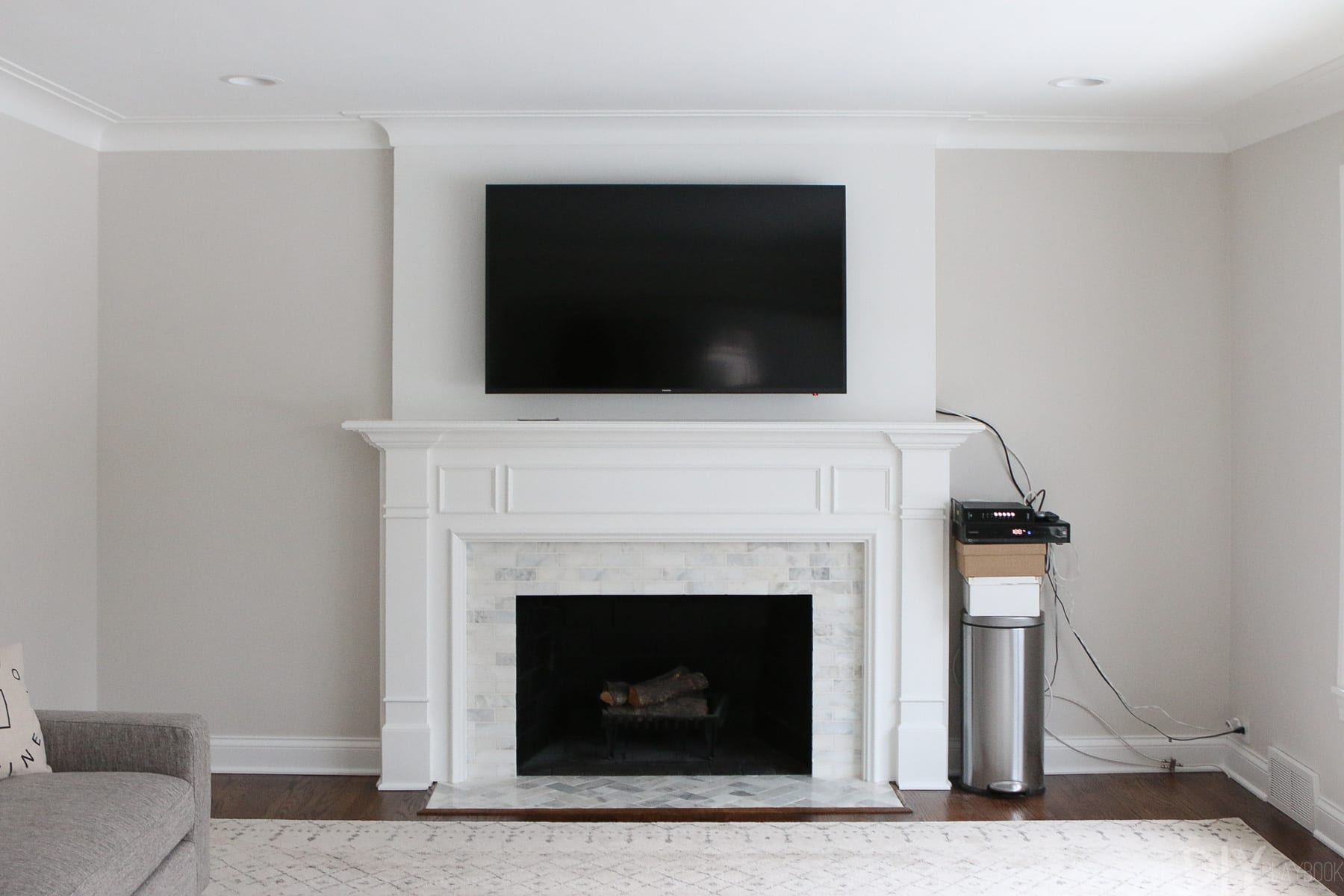 White Built Ins Around The Fireplace Before And After The intended for proportions 1800 X 1200