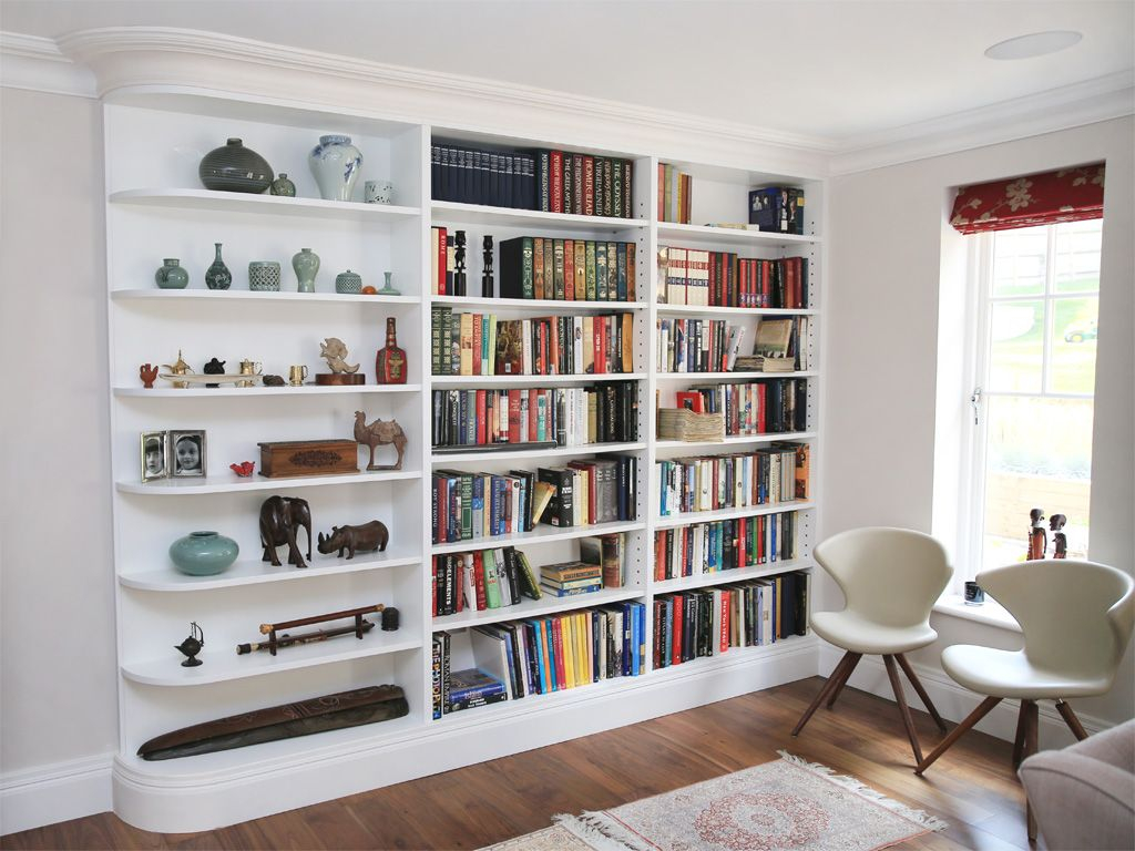 White Curved Built In Shelving Unit Bespoke Furniture throughout dimensions 1024 X 768