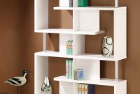 White Wood Small Modern Bookshelves On Brown Wall Color Also in dimensions 1024 X 1024