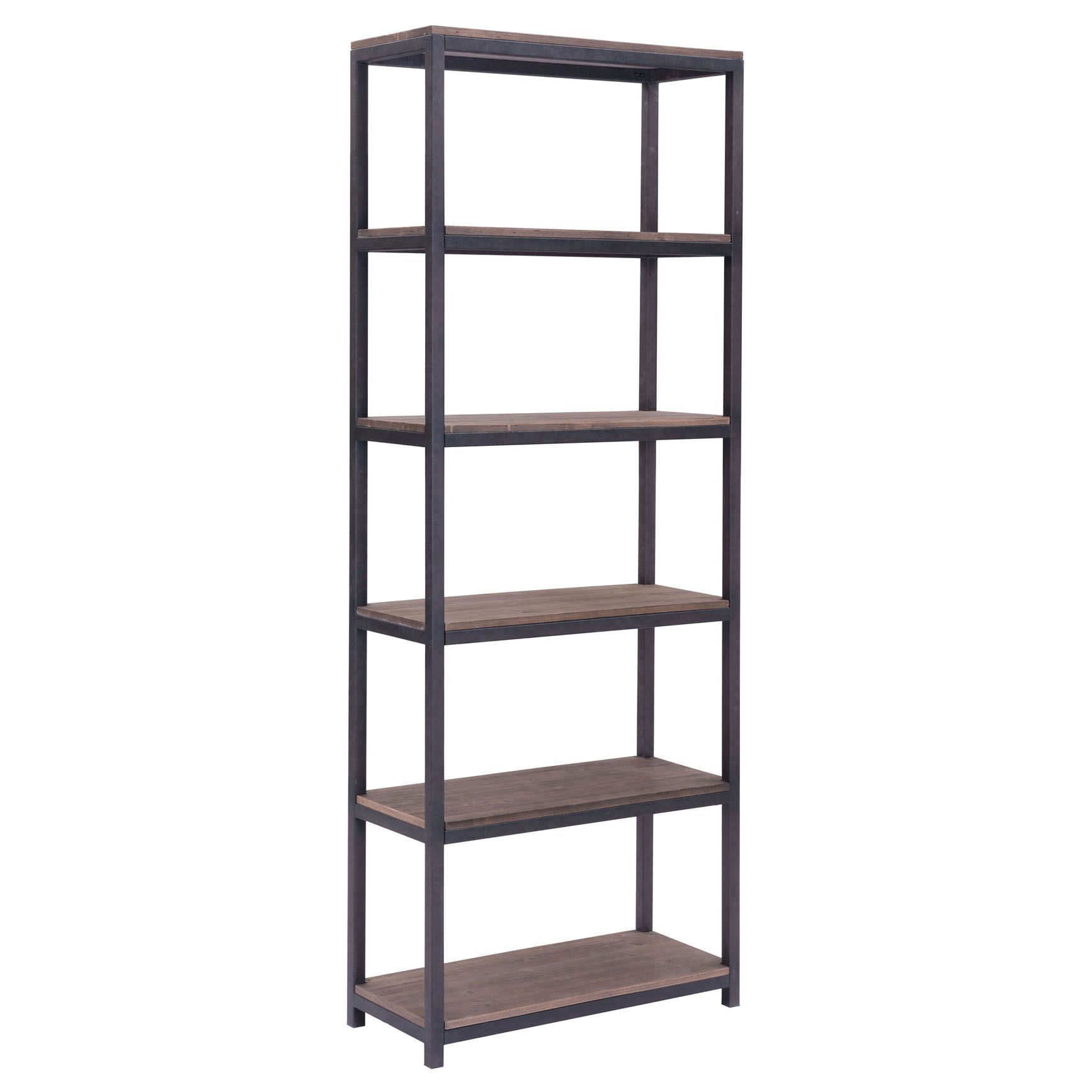Zuo Era Mission Bay Tall 6 Level Shelf In Distressed Natural inside measurements 1734 X 1734